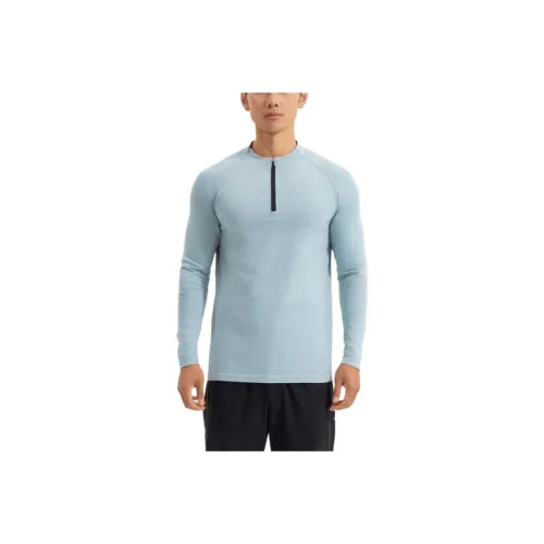 DECATHLON Серый Синий Снег Мужская T-Рубашка