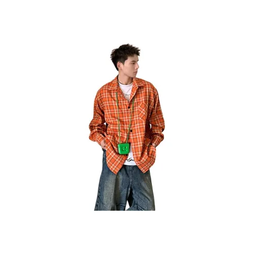 QEWBG Оранжевый Красный Яркий Белый Унисекс Рубашки