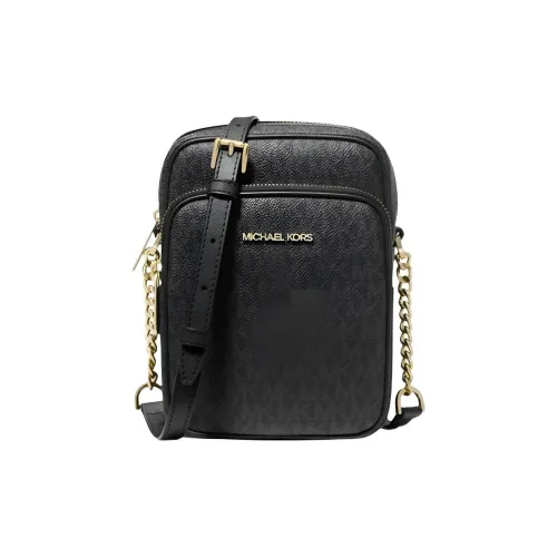 MICHAEL KORS Jet Set Покрытый холст Сумка через плечо Средний Женский Черный