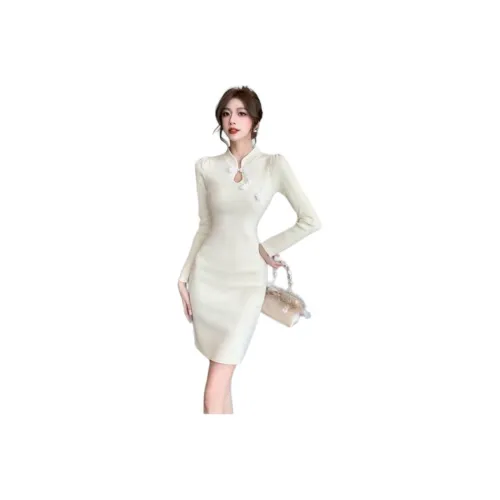 ЮЙЧЖАОЛИНЬ Длинное платье с длинными рукавами женское