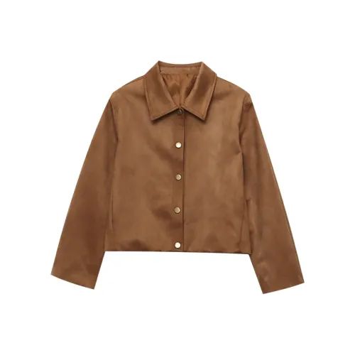 CHARM PICK Коричневый Женский Короткий Пальто