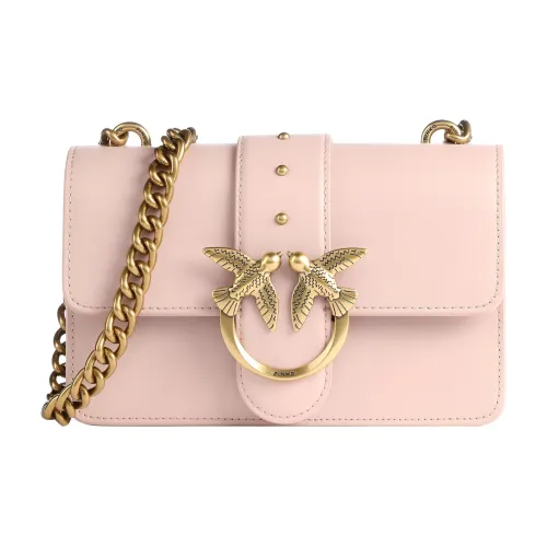 PINKO SIMPLY Телячья кожа Swallow Сумка Сумка через плечо Мини Женская Нюдово-розовая