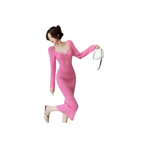 ЮЙЧЖАОЛИНЬ Длинное платье с длинными рукавами женское