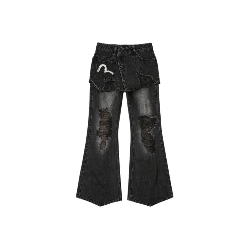 EVISU Denim Черные Женские Джинсы