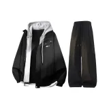 Чёрный серый топ + чёрные штаны