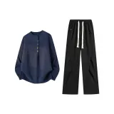 2251 Темно-синий топ + 669 Черные штаны