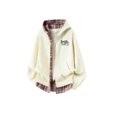 Светлый абрикос / розовый в клетку