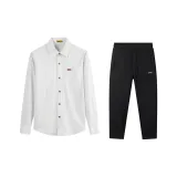 Белый + Черный Повседневные Штаны