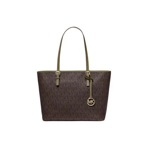 MICHAEL KORS MK Jet Set Кожа Плечевая сумка Женская Коричневая