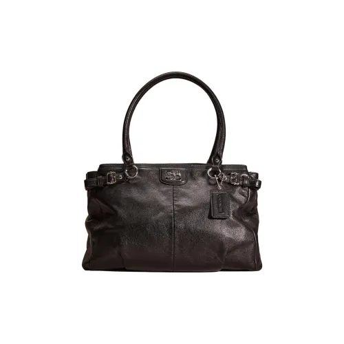 COACH Перчаточная дубленая кожа Одно плечо Сумка Большая Женская Черная