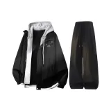 Чёрный серый топ + чёрные штаны