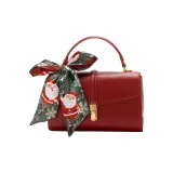 Красный, с рождественским шелковым шарфом