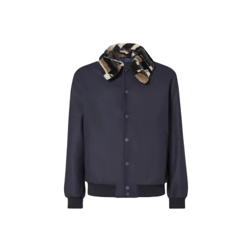 FENDI Синий Мужской Пуховик