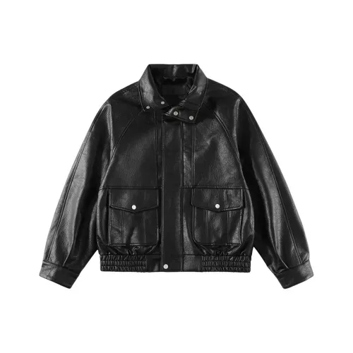 XLUUD Черные Мужские Кожаные Куртки