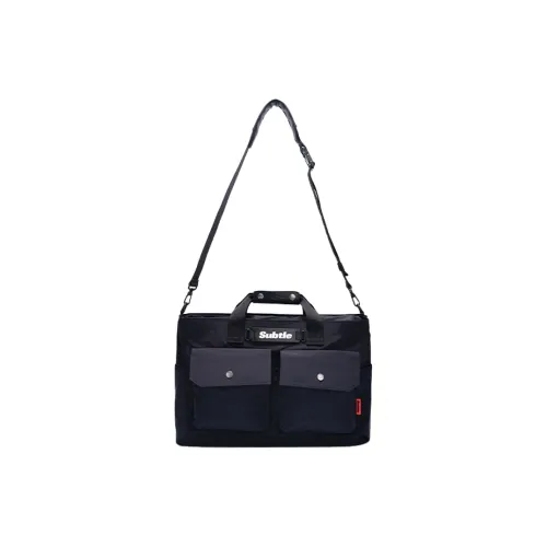 Тонкая сумка через плечо из нейлона унисекс черного цвета