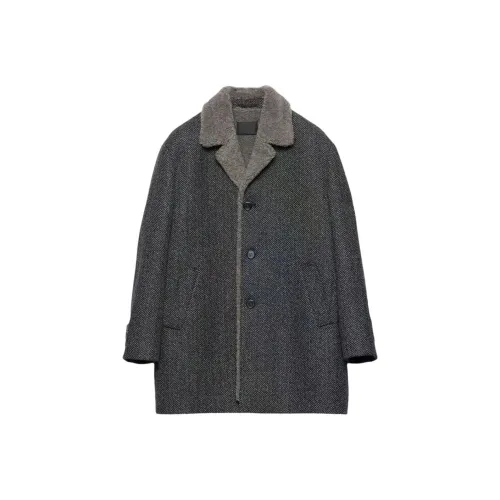 PRADA Серый Мужской Пальто