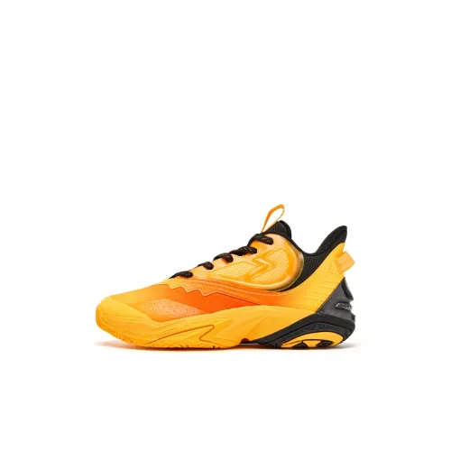 QIAODAN Tracer Баланс Противоскользящий Низкий Топ Детские Баскетбольные Кроссовки Желто-Оранжевые Подростковые