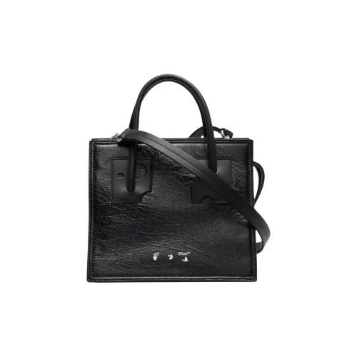 Off Белый Кожа Сумка Обычный Женский Черный