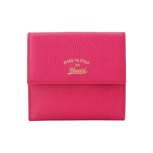 GUCCI Натуральная кожа Кошелек Женские Розово-красный