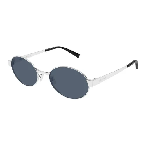 SAINT LAURENT Металл OVAL SUNGLASSES Женские Серебряный
