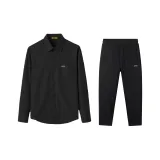 Чёрный + Чёрный Повседневные Брюки