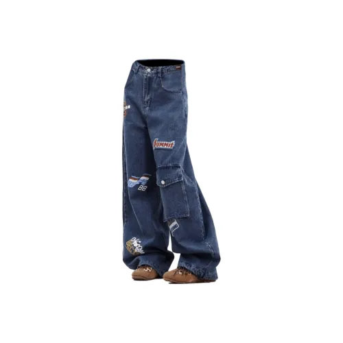 YGHOME OFFICIAL Темно-синий Унисекс Джинсы