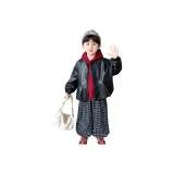 Красный клетчатый комплект из трех предметов: брюки