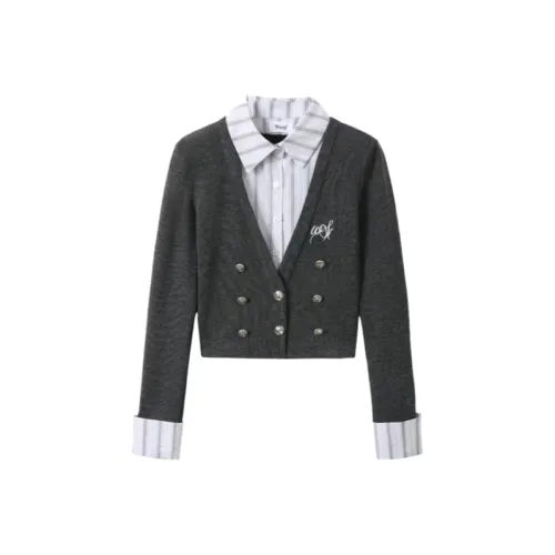 Wang Leshi Серый Женский Трикотаж