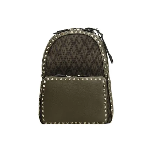 Valentino Ткань с кожаными вставками рюкзак женский армейский зеленый