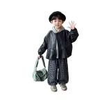 Серая клетка, штаны, трехкомпонентный комплект