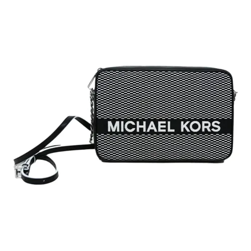 MICHAEL KORS Jet Set Хлопок Camera Сумка Сумка через плечо Женская Черный Белый