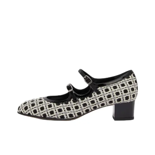 Carel Bleuet Грубый каблук Туфли Мэри Джейн 4CM Женские Черный белый