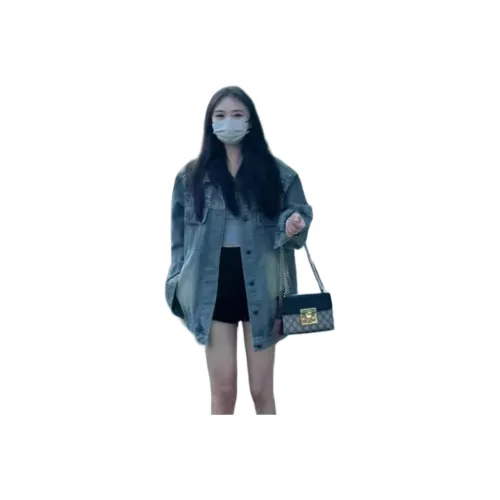 YICHEN Синий Женские Джинсовые Куртки