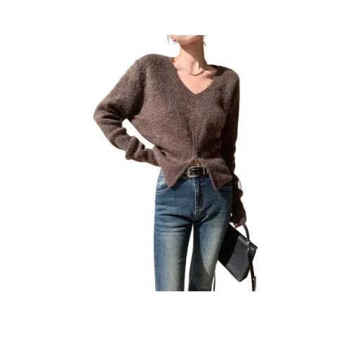 H YXIANG Коричневый Женский Трикотаж