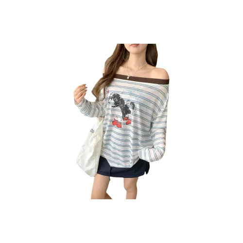 JOPPTI Синие полосы Женские T-рубашки