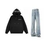 Чёрный [Белый текст] + Светло-синие джинсы