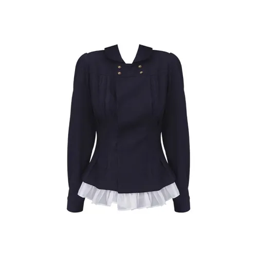 PAIN OR PLEASURE Темно-синий топ Женские рубашки