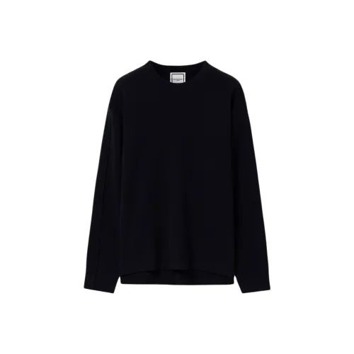 WOOYOUNGMI FW25 Темно-синий синий Back Logo Шерстяной свитер Мужской