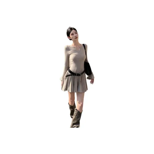 Dippanis Длинное платье с длинными рукавами женское