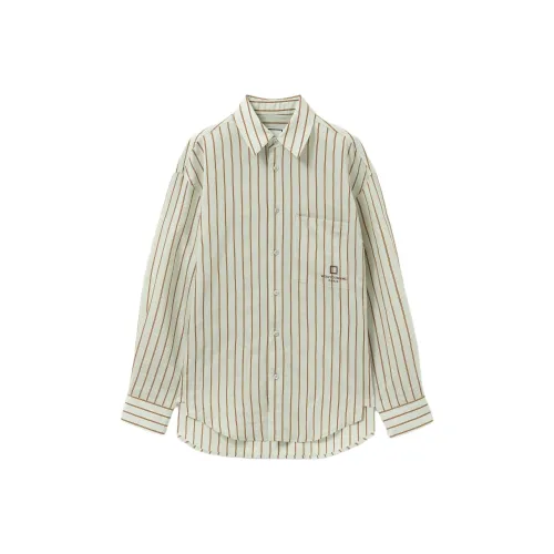 WOOYOUNGMI FW25 Мятный Stripe Рубашка Мужская