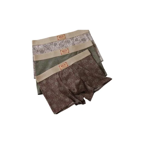 LUYOUYE Белый+Зеленый+Красный Коричневый[3 упаковки] Мужские боксер-шорты