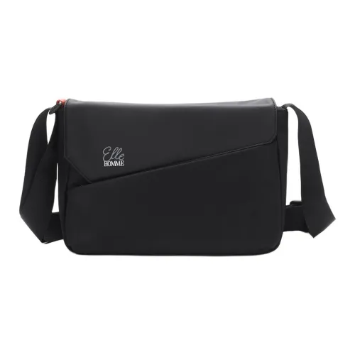 ELLE HOMME Ткань Сумка через плечо Мужская Черная