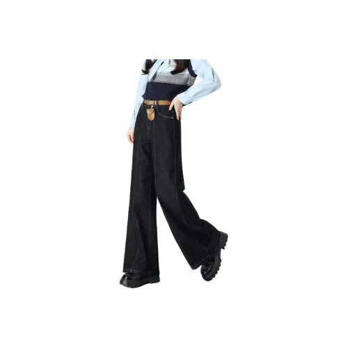 FAWENXIANGZI Темно-синий женский джинсы