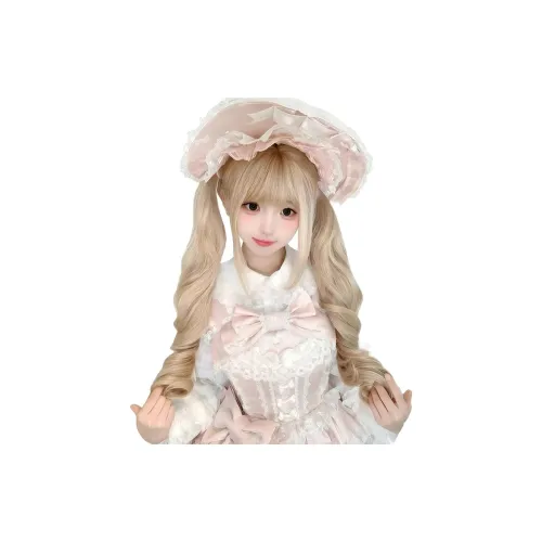 Northward Incline Белый золотой 80 см Два хвостика Straight с боковой частью Роман Кудрявый Женская парик Высокая температура Пряжа