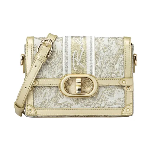 Roberta Di Camerino Ткань Box Сумка Плечевая Сумка Стандартная Женская Экрю Жаккард Золото Черный Жаккард Экрю