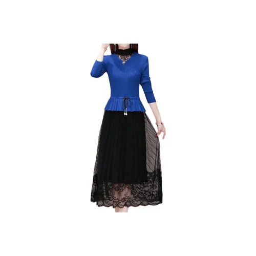 XIANSINIAO Длинное платье с длинными рукавами женское