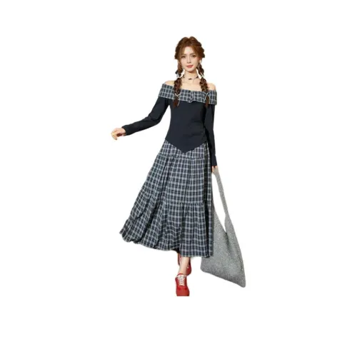 FAWENXIANGZI Длинное платье с длинным рукавом женское