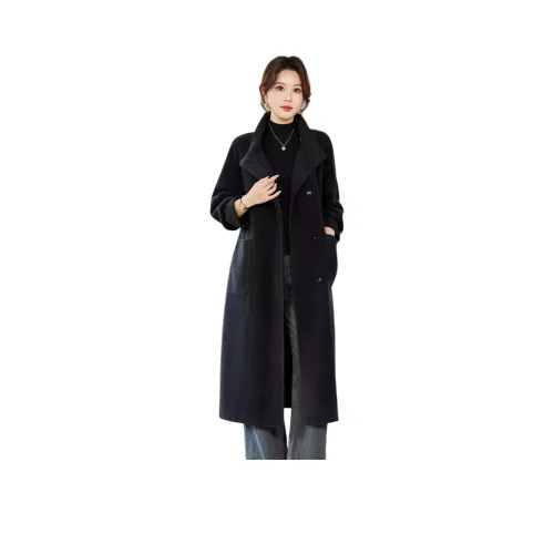 Yi Mengyuan Черный Серый Цвет Женское Пальто