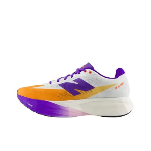 New Balance NB FuelCell SC Elite V5 Беговые кроссовки Белый Фиолетовый Желтый Мужской