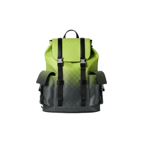 GUCCI Ткань Рюкзак Большой Мужской Лайм Wa Черный